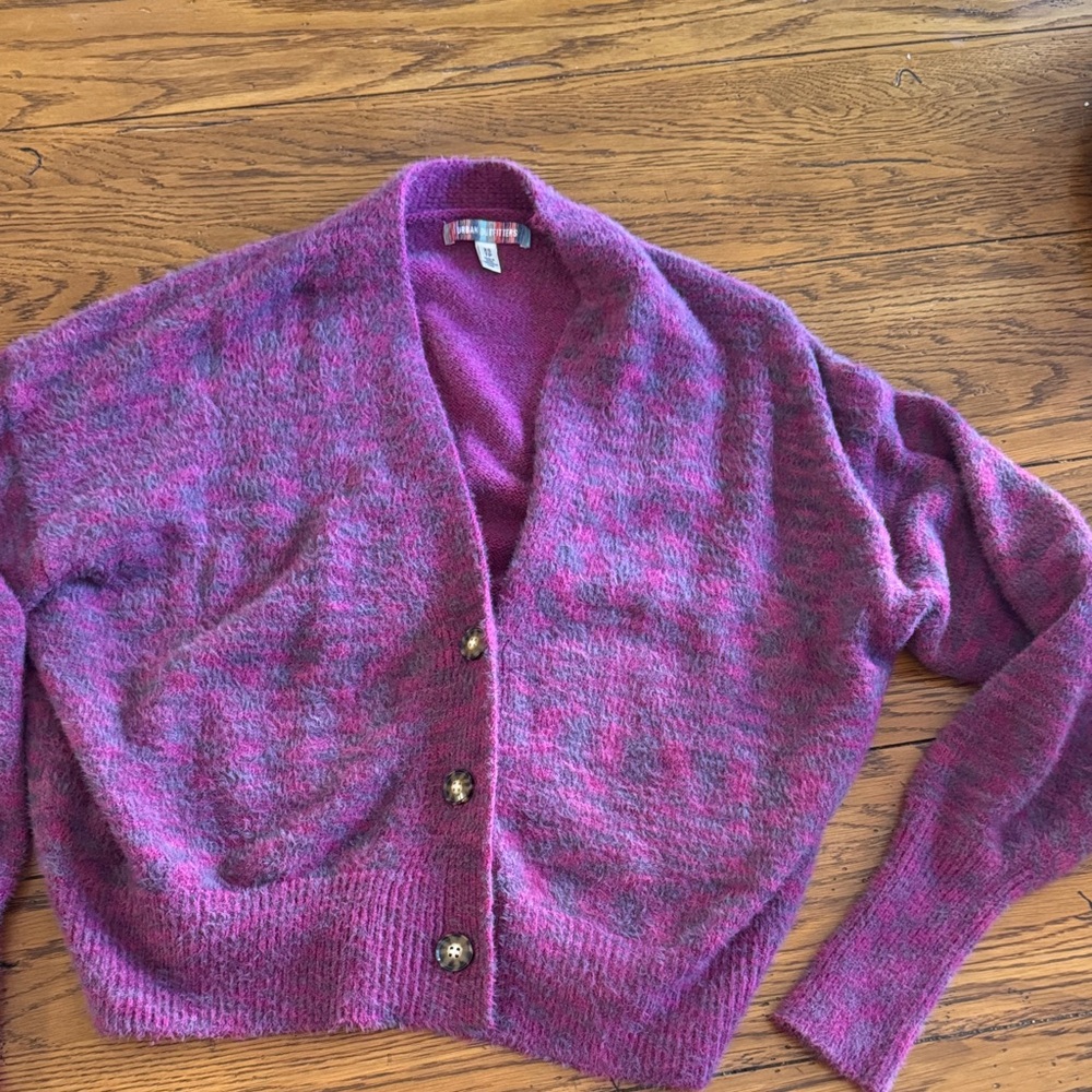 Urban Outfitters Magenta Cardigan Sweater